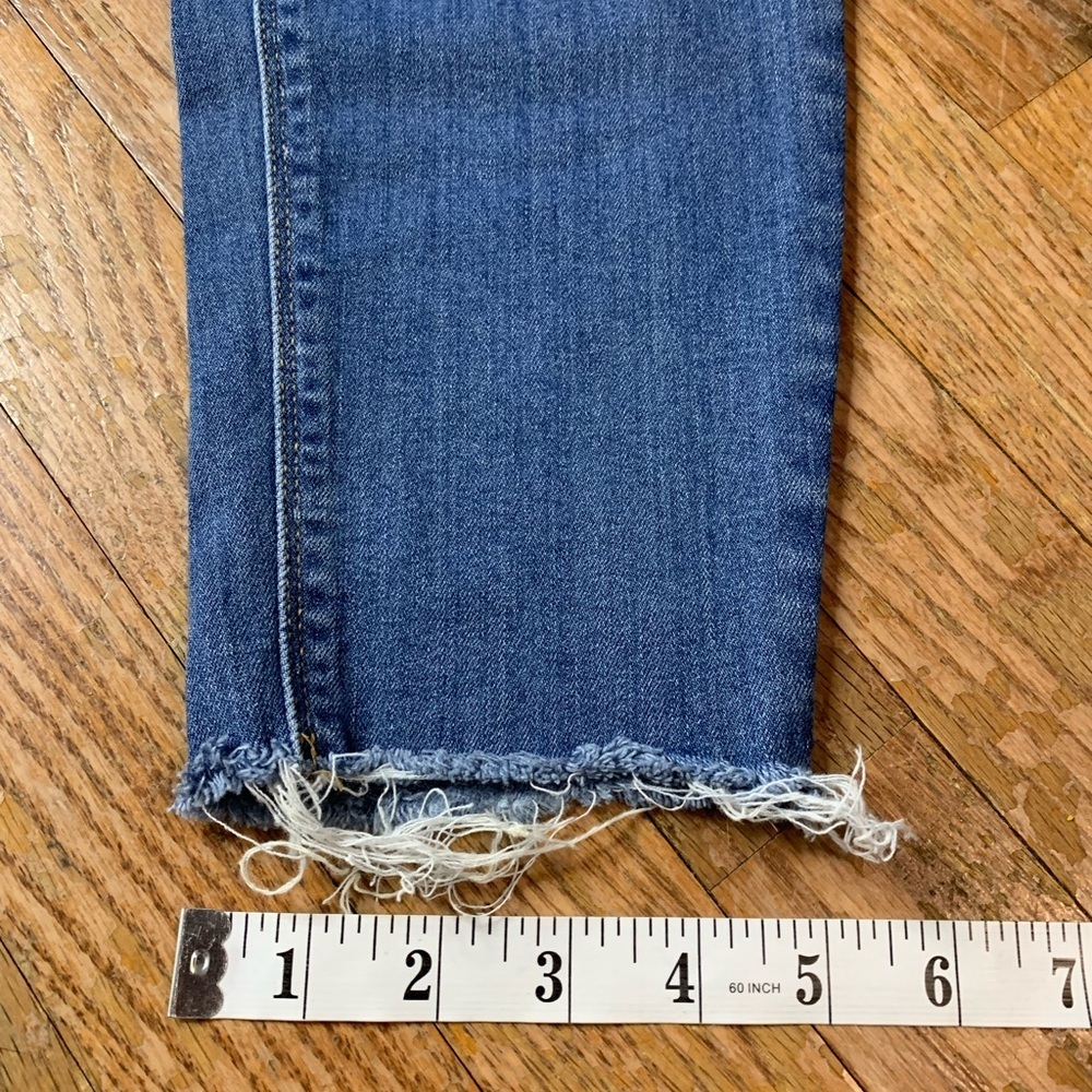 Cello Mid-Rise Distressed Skinny Jeans | Raw Hem Ankle Denim | Size 9 - Picture 9 of 9